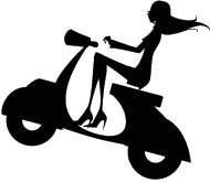 Meisje op de scooter